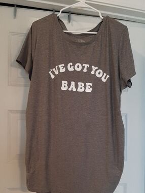 Time and Tru Grey Flowy Maternity Tee